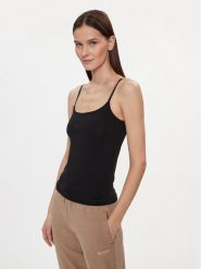 Boss Top 50515601 Czarny Slim Fit. Czarne topy Boss, m, bez wzorów, bez kołnierzyka, bez ramiączek. Za 119.99 zł.