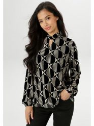 Aniston Bluzka w kolorze czarno-kremowym rozmiar: 40. Czarne bluzki Aniston, bez wzorów, bez kołnierzyka, bez ramiączek. Za 78.66 zł.