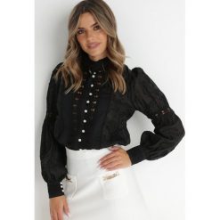 Czarna Koszula Pheryle. Czarne koszule Born2be, m, bez wzorów, z koronki, bez kołnierzyka, bez ramiączek. W wyprzedaży za 116.99 zł.
