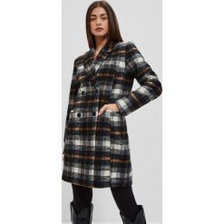 Płaszcz w kratę. Czarne płaszcze MOODO, l, bez wzorów, z bawełny, bez kaptura. Za 279.99 zł.