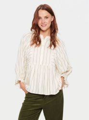 Saint Tropez Koszula 30512803 Biały Loose Fit. Białe koszule Saint Tropez, l, bez wzorów, z wiskozy, bez kołnierzyka, bez ramiączek. Za 159.99 zł.