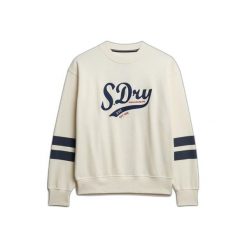 Damska bluza z dekoltem Superdry Varsity Script. Białe bluzy bez kaptura Superdry, bez wzorów, bez kaptura. Za 327.70 zł.