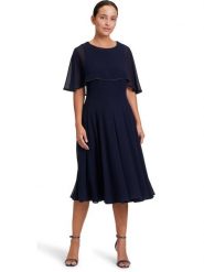 Vera Mont Sukienka w kolorze granatowym rozmiar: 42. Niebieskie sukienki Vera Mont, bez wzorów, bez kołnierzyka, bez ramiączek, midi. Za 218.57 zł.