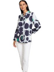 Heine Bluzka w kolorze granatowo-białym rozmiar: 42. Białe bluzki Heine, bez wzorów, bez kołnierzyka, bez ramiączek. Za 74.28 zł.