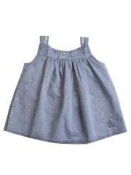 Peak Mountain Top w kolorze niebieskoszarym rozmiar: 110. Niebieskie topy Peak Mountain, bez wzorów, z bawełny, bez kołnierzyka, bez ramiączek. Za 34.99 zł.