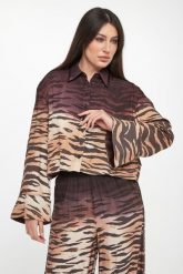 Koszula damska ze zwierzęcym wzorem Cordelia PINKO. Koszule Pinko, bez wzorów, bez kołnierzyka, bez ramiączek. Za 1,199.00 zł.