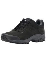Haglöfs Skórzane buty turystyczne "Ridge" w kolorze czarnym rozmiar: 39 1/3. Czarne buty trekkingowe Haglöfs, z gumy, bez zapięcia. Za 441.31 zł.