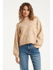 Smashed Lemon Sweter w kolorze beżowym rozmiar: XXL. Brązowe swetry Smashed Lemon, xxl, bez wzorów, bez ramiączek. Za 126.99 zł.