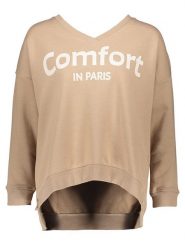 Miss goodlife Bluza "Comfort in Paris" w kolorze beżowym rozmiar: XL. Brązowe bluzy miss goodlife, xl, bez wzorów, z bawełny, bez ramiączek, bez kaptura. Za 118.84 zł.