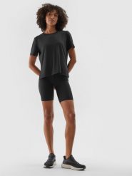 4F Legginsy krótkie treningowe damskie - czarne XL. Czarne legginsy 4f, s, bez wzorów, z dzianiny, z podwyższonym stanem, na fitness i siłownię. Za 99.99 zł.