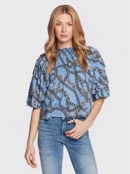 Silvian Heach Bluzka GPP23181BL Niebieski Regular Fit. Niebieskie bluzki Silvian Heach, bez wzorów, z wiskozy, bez kołnierzyka, bez ramiączek. Za 769.99 zł.