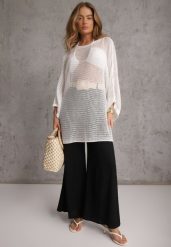 Czarne Spodnie High Waist Wide Leg z Wiskozą z Plecionym Paskiem Aridine. Czarne jeansy Renee, l, bez wzorów, z jeansu, eleganckie, z podwyższonym stanem. Za 129.99 zł.