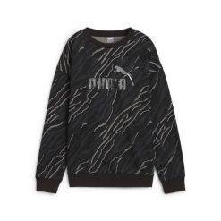 Damska bluza z grafiką ESS+ ANIMAL PUMA Black. Czarne bluzy Puma, xs, bez wzorów, bez kaptura, na fitness i siłownię. Za 155.99 zł.