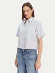 Guess Koszula W5GH98 WH7Q1 Niebieski Regular Fit. Niebieskie koszule Guess, l, z aplikacjami, z bawełny, bez kołnierzyka, bez ramiączek. Za 149.00 zł.
