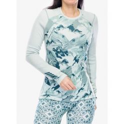 Bluza damska Helly Hansen LIFA Merino Midweight Graphic Crew. Zielone bluzy Helly Hansen, na zimę, l, bez wzorów, bez kaptura, narciarskie. Za 303.99 zł.