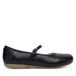 Baleriny Josef Seibel. Czarne baleriny Josef Seibel, bez wzorów, bez obcasa, bez zapięcia. Za 389.99 zł.