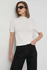 Twinset sweter damski kolor beżowy lekki z półgolfem. Brązowe swetry Twinset, m, bez wzorów, z dzianiny, bez ramiączek. Za 589.99 zł.