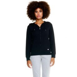 Damska bluza Leone z kapturem Basic zapinanym na zamek na całej długości. Czarne bluzy LEONE 1947 APPAREL, l, bez wzorów, z tkaniny, sportowe, bez ramiączek, z kapturem. W wyprzedaży za 167.70 zł.