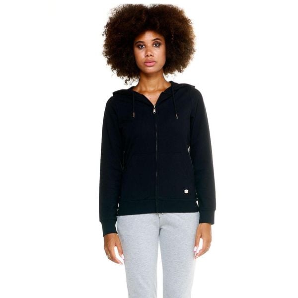 Damska bluza Leone z kapturem Basic zapinanym na zamek na całej długości. Czarne bluzy LEONE 1947 APPAREL, l, bez wzorów, z tkaniny, z kapturem, na fitness i siłownię. W wyprzedaży za 167.70 zł.