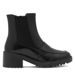 Botki Sergio Bardi. Czarne botki Sergio Bardi, bez wzorów, bez obcasa, na słupku, bez zapięcia. Za 174.99 zł.