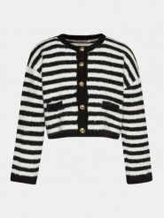 Gina Tricot Kardigan 21386 Czarny Relaxed Fit. Czarne swetry Gina Tricot, xxl, bez wzorów, z syntetyku, bez ramiączek. Za 139.99 zł.