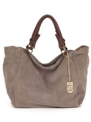 Lucca Baldi Skórzany shopper bag "Gimignano" w kolorze szarobrązowym rozmiar: onesize. Brązowe shopper bag Lucca Baldi, bez wzorów, z materiału, przez ramię, bez dodatków. Za 313.32 zł.