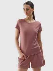 4F Koszulka sportowa w kolorze jasnoróżowym rozmiar: XS. Różowe t-shirty sportowe 4f, xs, bez wzorów, z materiału, bez ramiączek, outdoorowe. Za 32.90 zł.