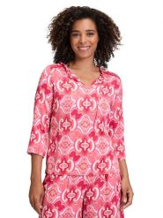 CARTOON Bluzka w kolorze różowo-jasnoróżowym rozmiar: 38. Różowe bluzki Cartoon, bez wzorów, z wiskozy, bez kołnierzyka, bez ramiączek. Za 113.99 zł.