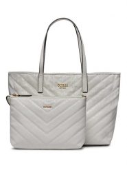 Guess Shopper bag w kolorze jasnoszarym - 33 x 27 x 15 cm rozmiar: onesize. Szare shopper bag Guess, z aplikacjami, z materiału, na ramię, pikowane, bez dodatków. Za 353.04 zł.