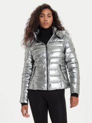 Morgan Kurtka zimowa 242-GELOLA Srebrny Regular Fit. Szare kurtki Morgan, na zimę, bez wzorów, z syntetyku, bez kaptura. Za 309.99 zł.