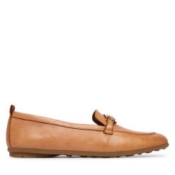 Mokasyny Tamaris. Brązowe mokasyny Tamaris, bez wzorów. Za 369.99 zł.