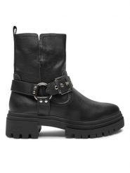Aldo Botki Harlly 13800053 Czarny. Czarne botki Aldo, bez wzorów, ze skóry, bez obcasa, na płaskiej podeszwie, bez zapięcia. Za 319.99 zł.