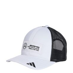 CZAPKA MERCEDES - AMG PETRONAS FORMULA ONE TEAM SNAPBACK LOGO TRUCKER. Białe czapki z daszkiem adidas, bez wzorów, z elastanu. Za 199.00 zł.