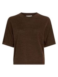 MOSS COPENHAGEN Wełniany sweter "Nema" w kolorze ciemnobrązowym rozmiar: L/XL. Brązowe swetry Moss Copenhagen, l, bez wzorów, z wełny, bez ramiączek. Za 179.22 zł.