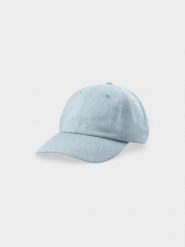 4F Czapka z daszkiem strapback uniseks - turkusowa S/M. Niebieskie czapki z daszkiem 4f, bez wzorów, z bawełny, sportowe. W wyprzedaży za 29.99 zł.