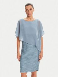 Swing Sukienka koktajlowa 50004700 Błękitny Regular Fit. Niebieskie sukienki Swing, bez wzorów, z syntetyku, wizytowe, bez kołnierzyka, bez ramiączek. Za 559.99 zł.