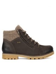 Remonte Trapery D7478-45 Szary. Szare traperki Remonte, bez wzorów, z nubiku, bez obcasa, bez zapięcia. Za 335.99 zł.