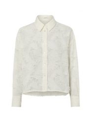 Opus Damska bluzka koszulowa - Fenima Kobiety Sztuczne włókno biały wypukły wzór tkaniny, 36. Białe bluzki Opus, bez wzorów, z tkaniny, bez kołnierzyka, bez ramiączek. Za 449.95 zł.