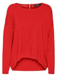 Vero Moda Sweter w kolorze czerwonym rozmiar: XL. Czerwone swetry Vero Moda, xl, bez wzorów, z włókna, bez ramiączek. Za 101.23 zł.