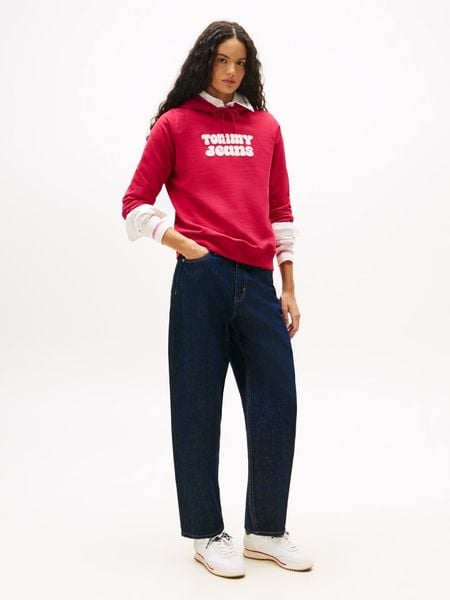 TOMMY JEANS Bluza w kolorze czerwonym rozmiar: XXL. Czerwone bluzy Tommy Jeans, xxl, bez wzorów, z bawełny, bez ramiączek, z kapturem. Za 270.39 zł.