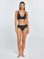 Dół do kostiumu kąpielowego w kropki czarny Morrasa 907. Czarne bikini BIG STAR, bez wzorów, z materiału, eleganckie. Za 79.99 zł.