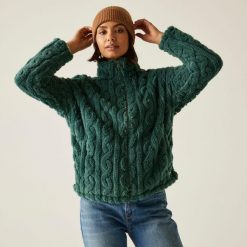 Polar damski rozsuwany Alaiya. Zielone bluzy z polaru Regatta, bez wzorów, z polaru, trekkingowe. W wyprzedaży za 139.99 zł.