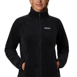 Bluza sportowa damska Columbia Benton Springs Full Zip. Czarne bluzy bez kaptura Columbia, xl, bez wzorów, z materiału, bez kaptura, outdoorowe. Za 209.00 zł.