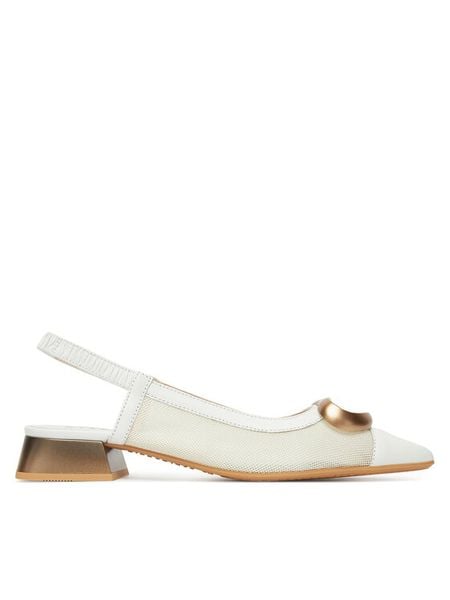 Hispanitas Czółenka Dali HV253955 Biały. Białe czółenka Hispanitas, bez wzorów, ze skóry, bez obcasa, bez zapięcia. Za 389.99 zł.