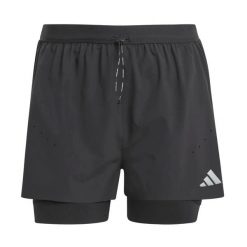 Damskie szorty 2 w 1 adidas 365. Czarne szorty sportowe adidas, bez wzorów, z materiału, do biegania. Za 285.50 zł.