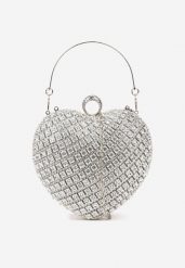 Srebrna Torebka Kopertówka Serce Ozdobiona Cyrkoniami Daniffe. Szare torebki klasyczne Born2be, z aplikacjami, eleganckie, na ramię, zdobione, bez dodatków. Za 79.99 zł.