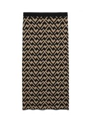 Vero Moda Spódnica dzianinowa w kolorze beżowo-czarnym rozmiar: M. Brązowe spódnice Vero Moda, m, bez wzorów, z dzianiny, midi. Za 100.52 zł.