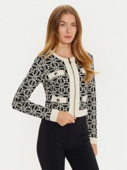Elisabetta Franchi Kardigan MK-32B-47E2-V340 Czarny Regular Fit. Czarne swetry Elisabetta Franchi, bez wzorów, z syntetyku, bez ramiączek. Za 899.99 zł.