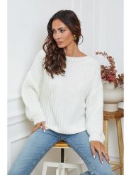 So Cachemire Sweter "Candji" w kolorze białym rozmiar: XL. Białe swetry So Cachemire, xl, bez wzorów, z wełny, bez ramiączek. Za 219.08 zł.