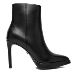 Botki GINO ROSSI. Czarne botki Gino Rossi, bez wzorów, bez obcasa, na szpilce, bez zapięcia. Za 309.99 zł.